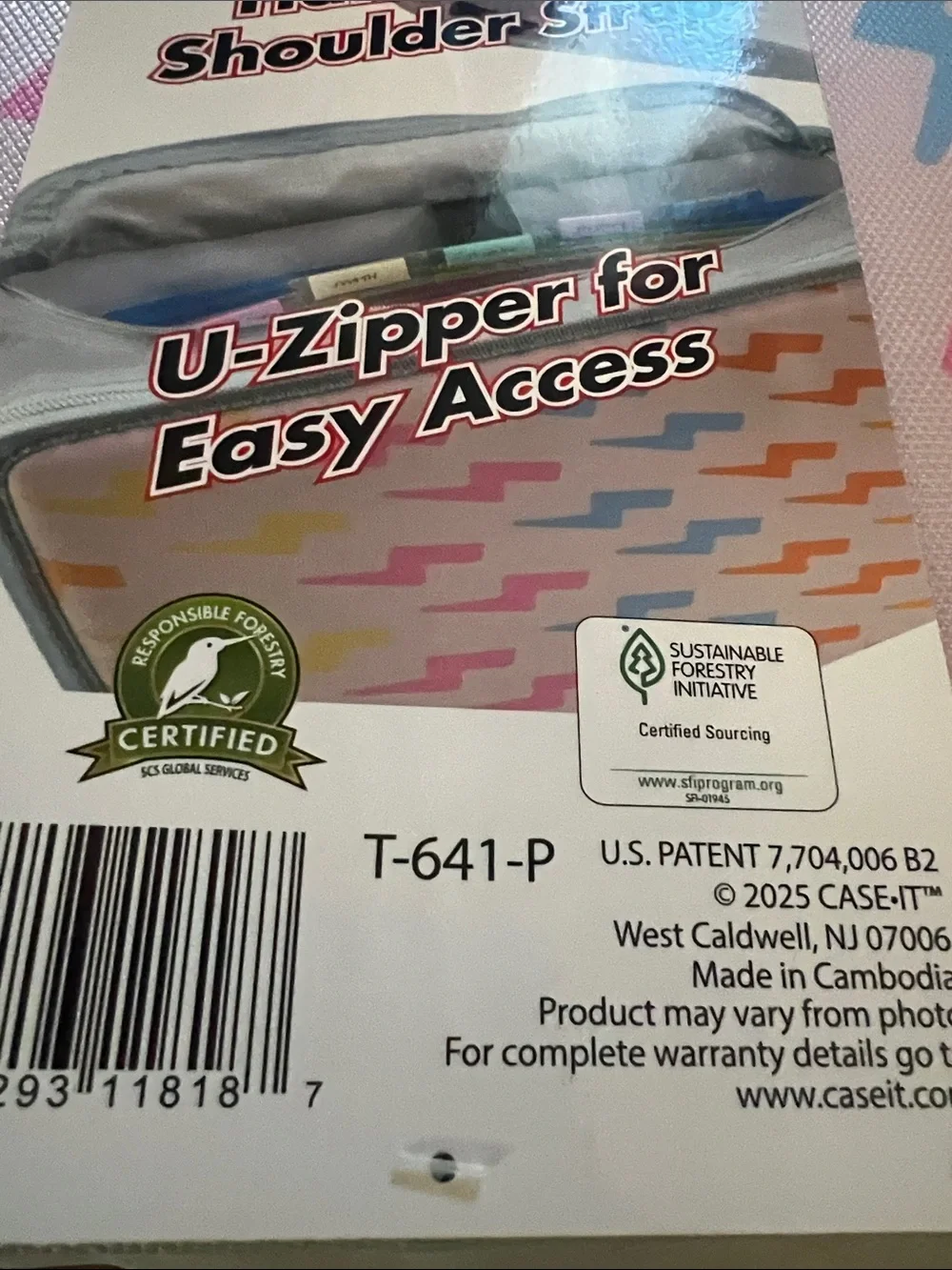 Case-it Mighty Zip Tab Expandable File - Pastel Lightning Bolt